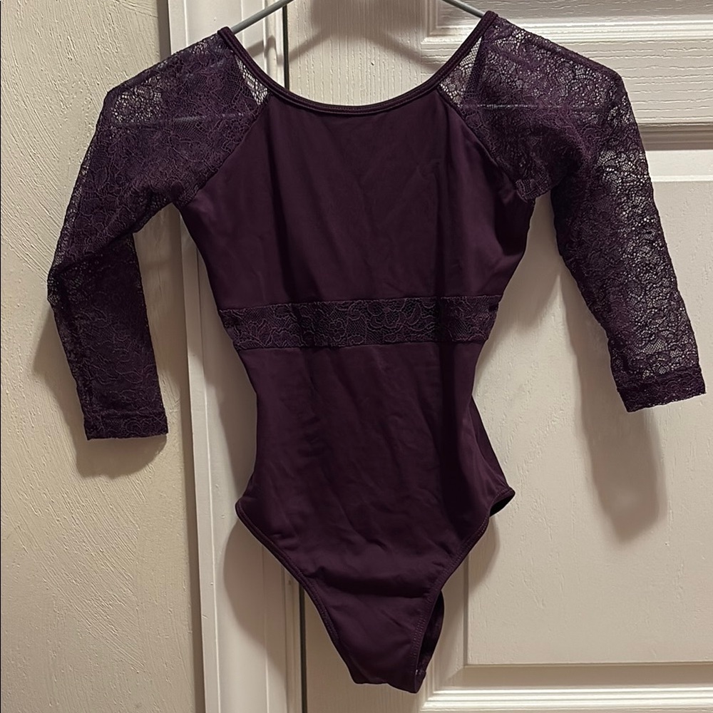 3/4 Sleeve Deep Purple Leotard
